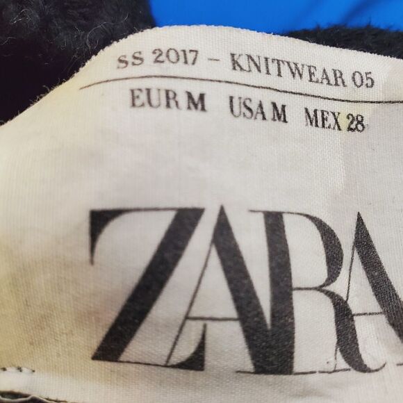 Zara Oversized Slouchy Longer Sweater Ballerina embroidered Ballet Abstract Sz M - Picture 10 of 11